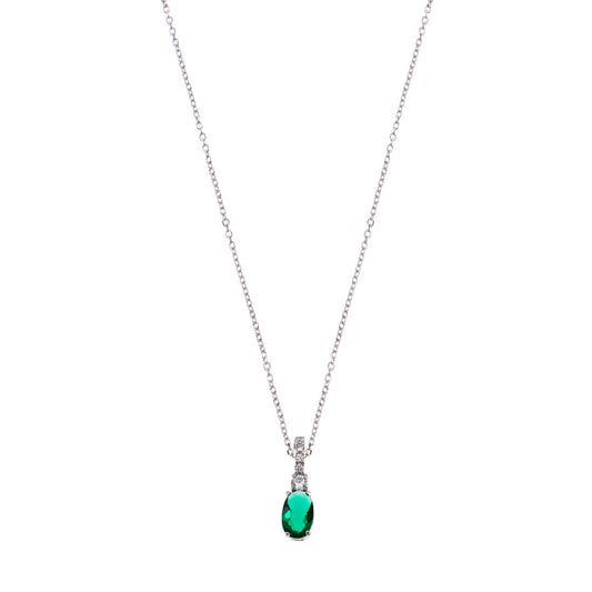 Emerald Zircon Necklace in Real Gold
