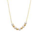 Pearl Necklace in Real Gold 