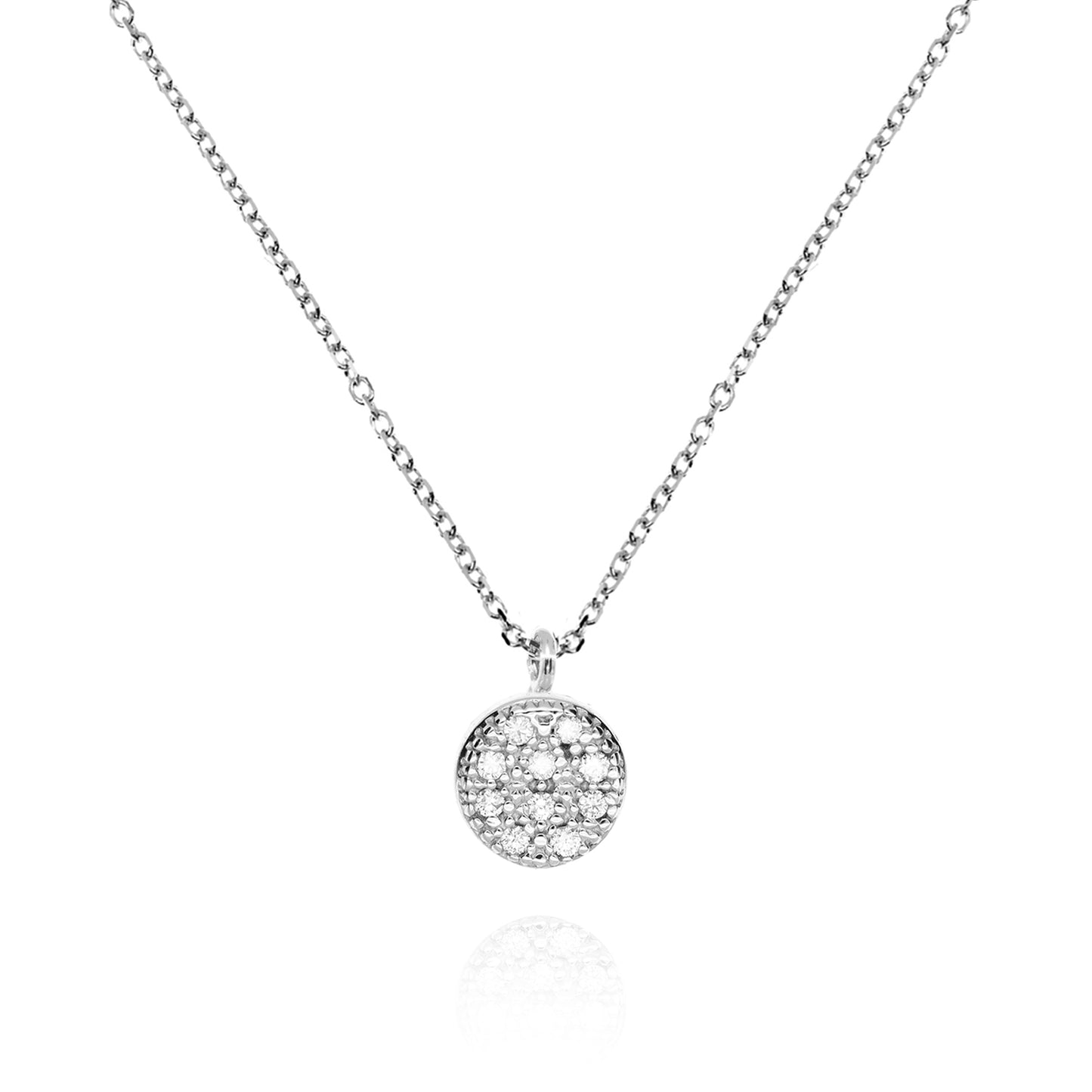 Real Gold Circle Necklace with 100% Natural Diamonds P.Ct 4