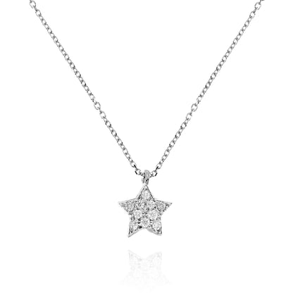 True Gold Star Necklace with 100% Natural Diamonds P.Ct 4