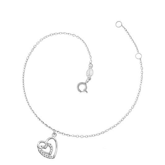 Bracciale Cuore d'Oro Vero e Zirconi