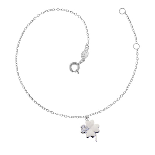 Bracciale Quadrifoglio d'Oro Vero e Zirconi