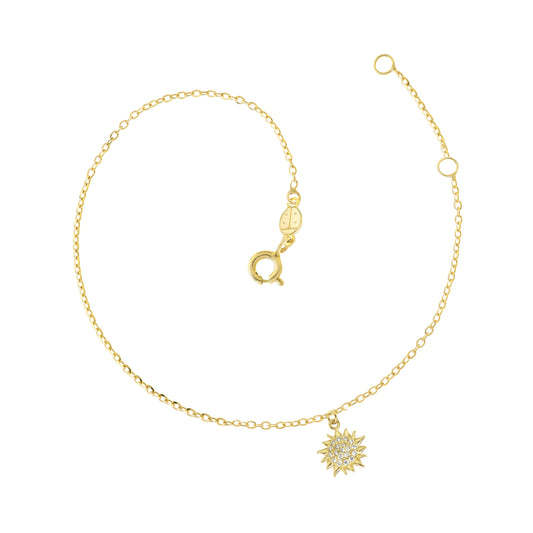 Bracciale Sole d'Oro Vero e Zirconi