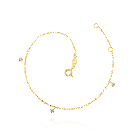 Luce bracelet in real gold and zircons