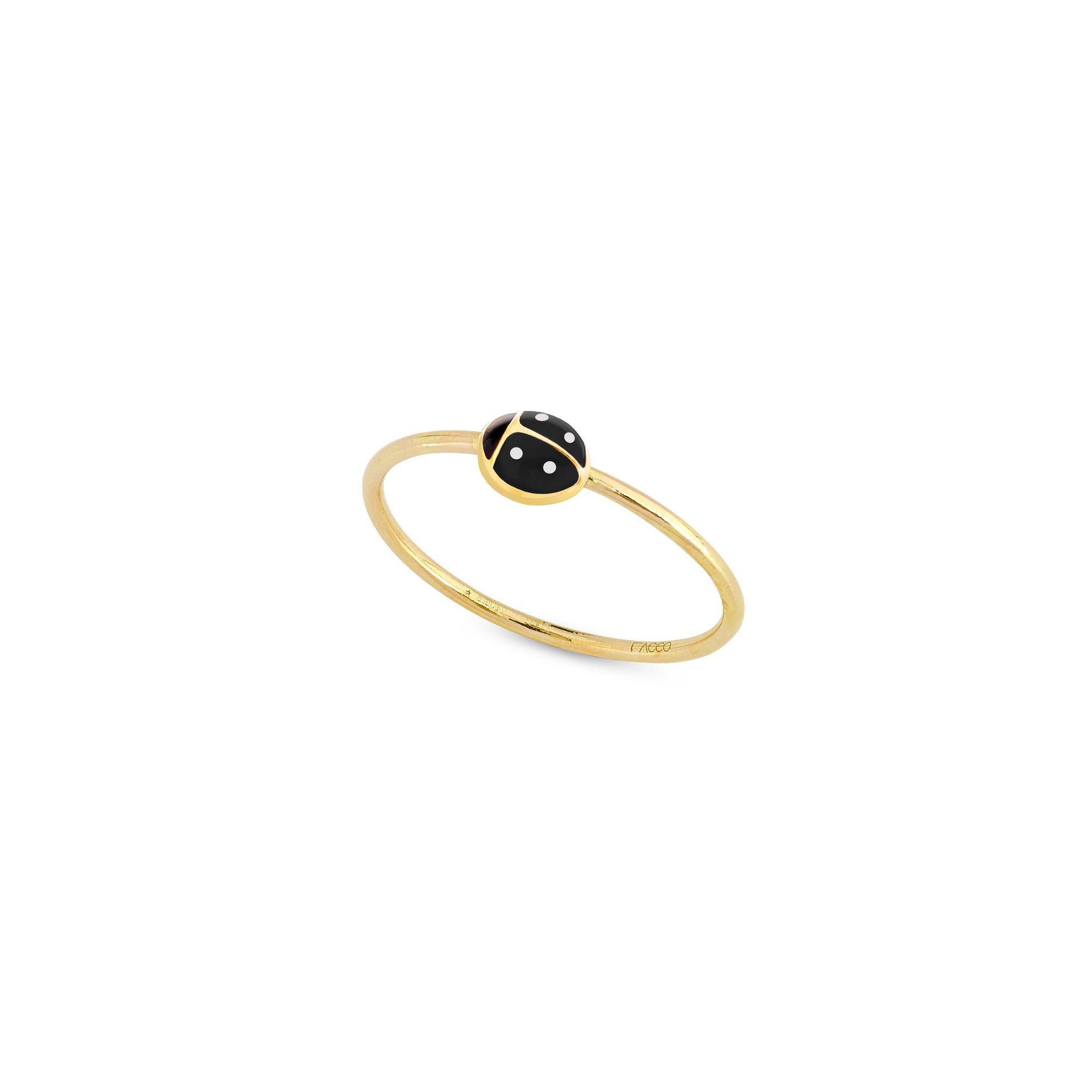 Ladybug ring in Real Gold