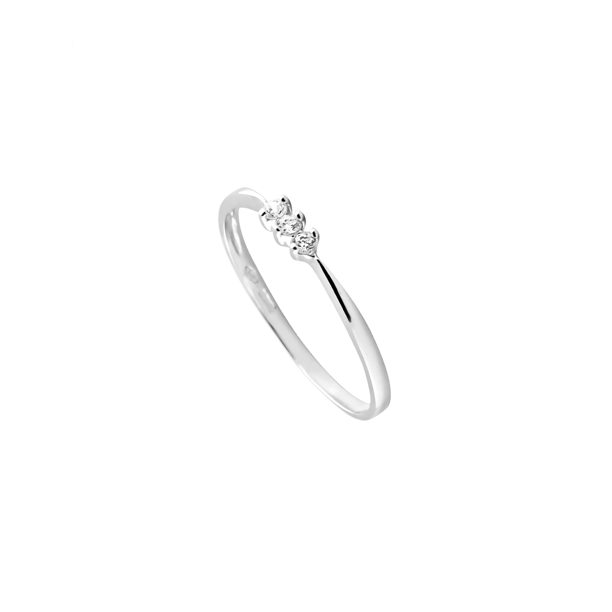 Luce ring in real gold and zircons