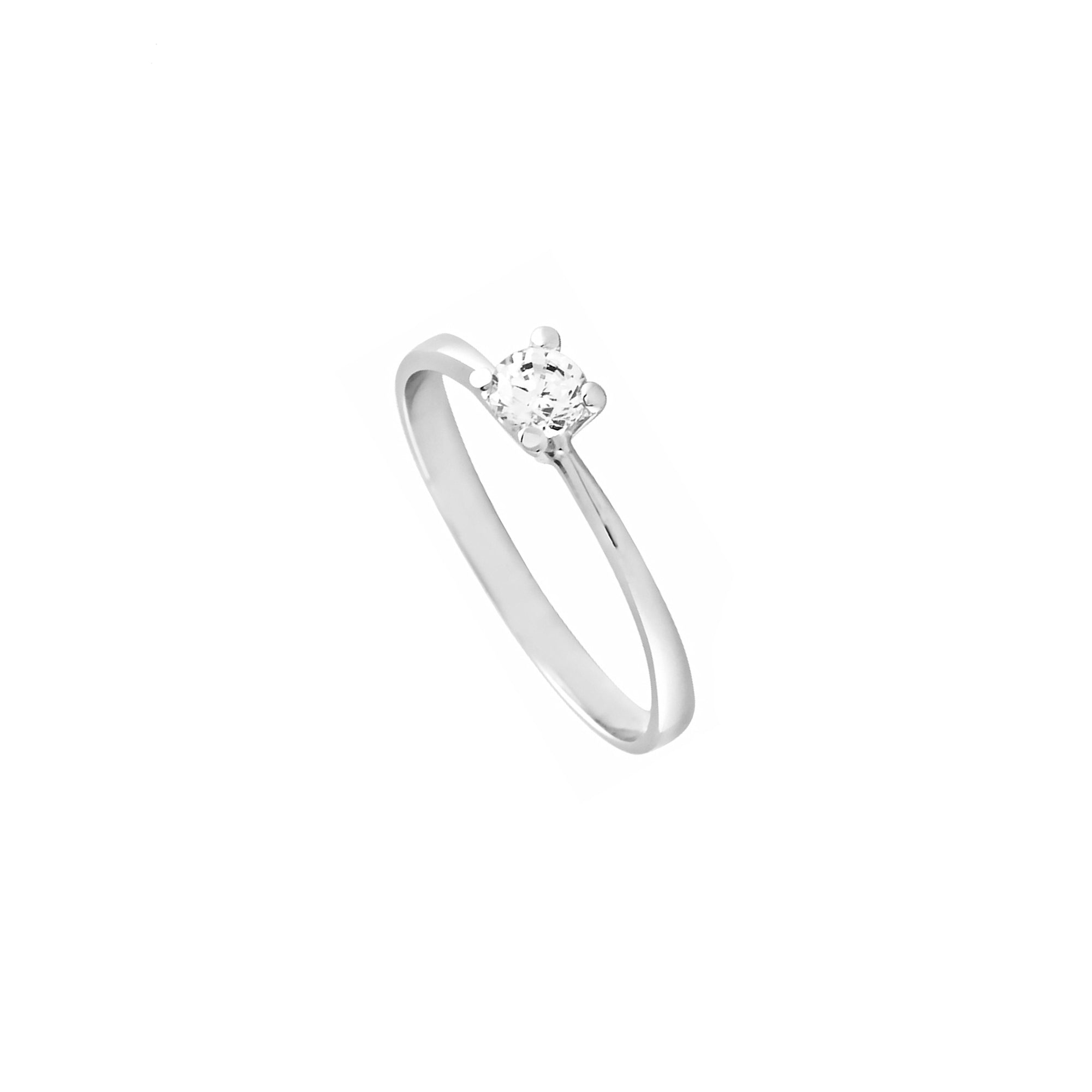 Luce ring in real gold and zircons