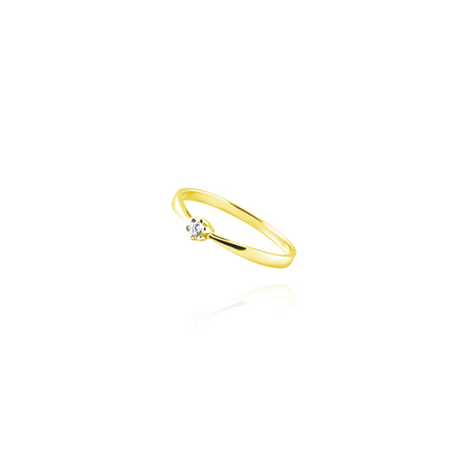 Luce ring in real gold and zircon