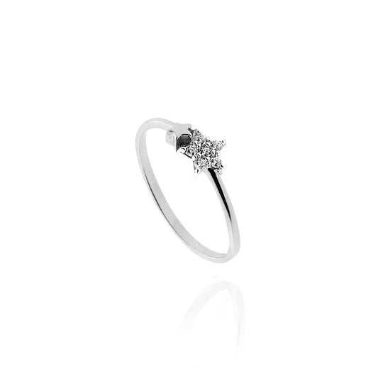 Anello Stella d'Oro Vero e Zirconi