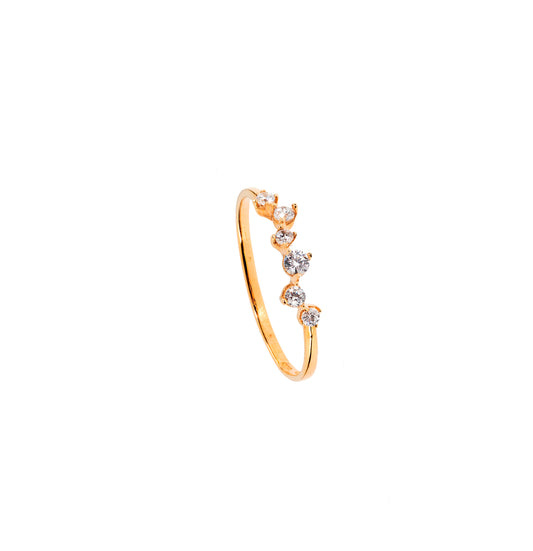 Luce ring in real gold and zircons