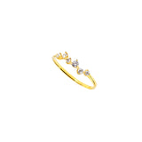 Luce ring in real gold and zircons