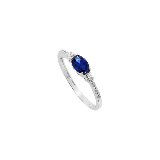 Sapphire Zircon Ring in Real Gold