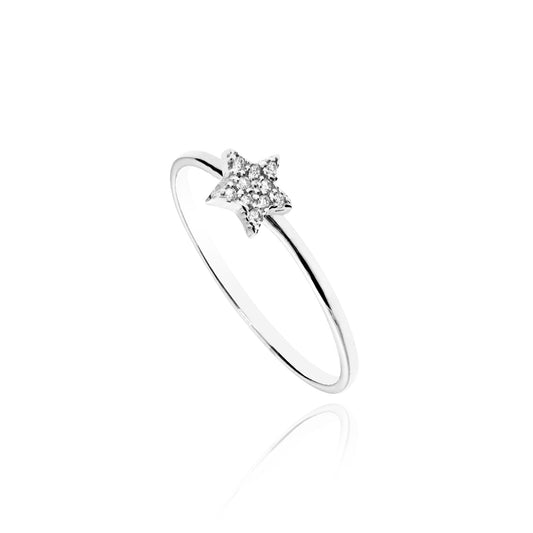 True Gold Star Ring with 100% Natural Diamonds P.Ct 4