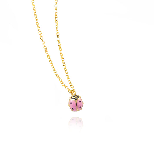 Ladybug Necklace in Real Gold 