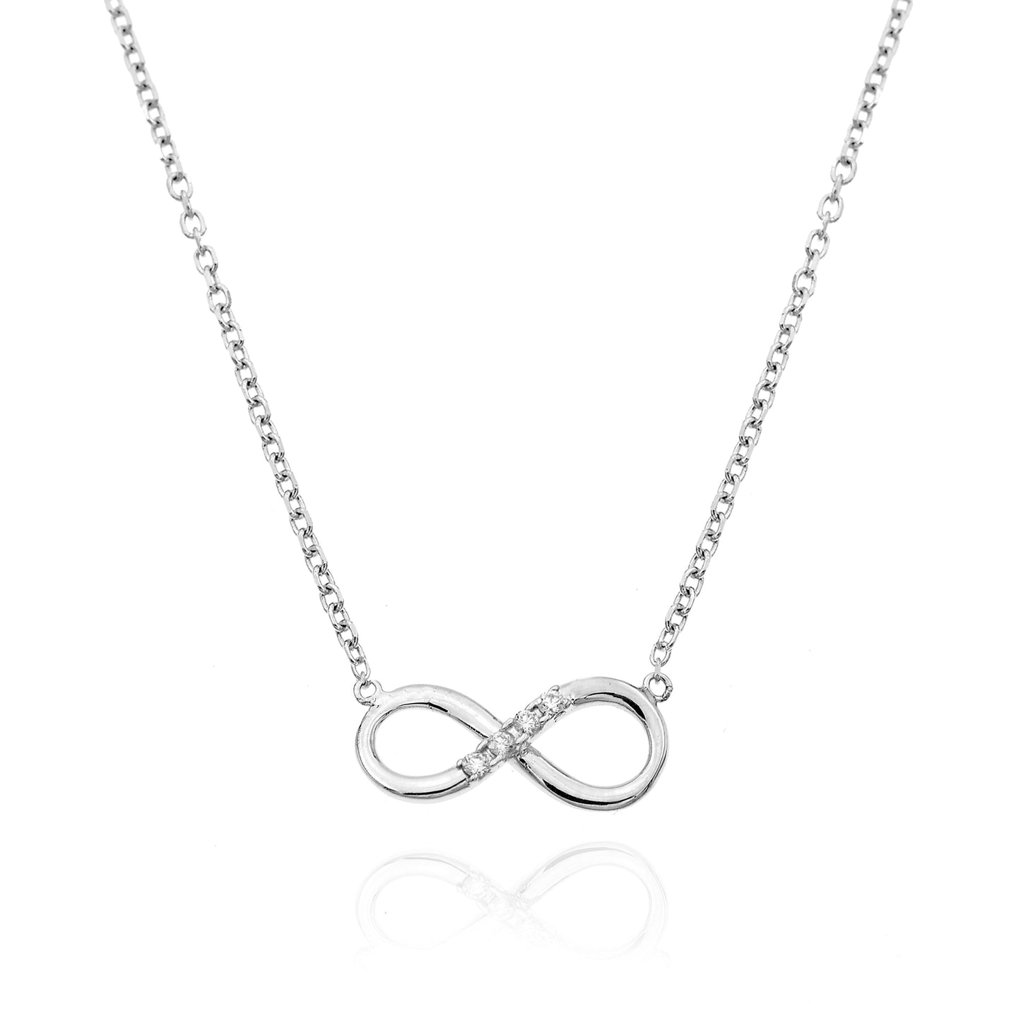 Real Gold Infinity Necklace with 100% Natural Diamonds P.Ct 3