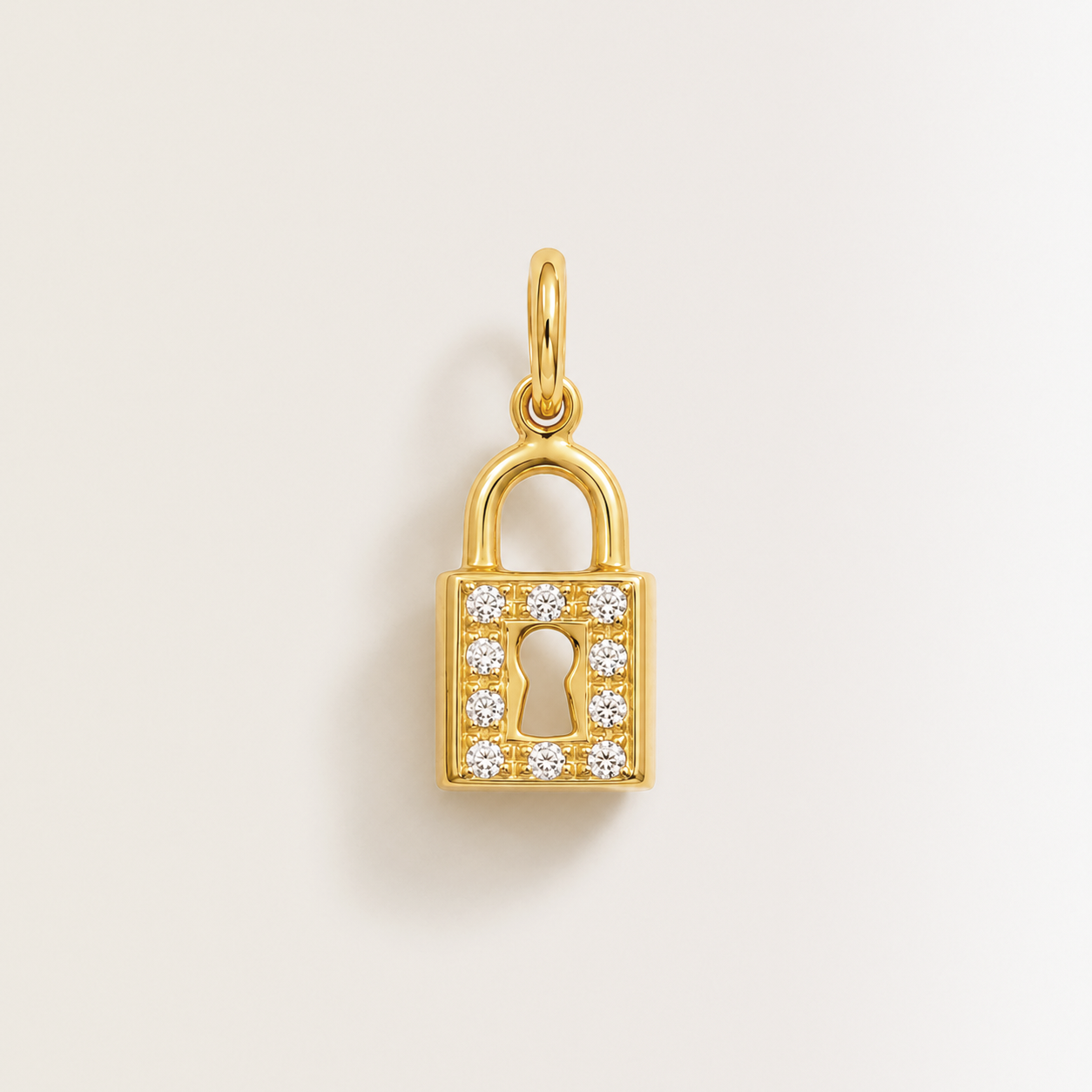 Charm Lucchetto in Oro e Zirconi