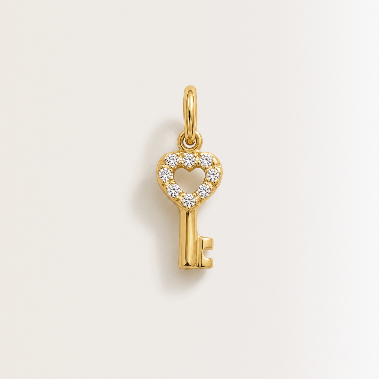 Charm Chiave in Oro e Zirconi