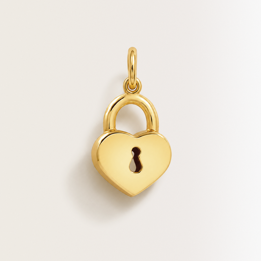 Charm Cuore Lucchetto in Oro
