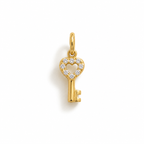 Charm Llave de Oro con Circonitas