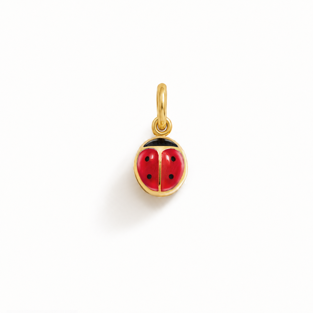 Charm Coccinella in Oro e Smalto Rosso