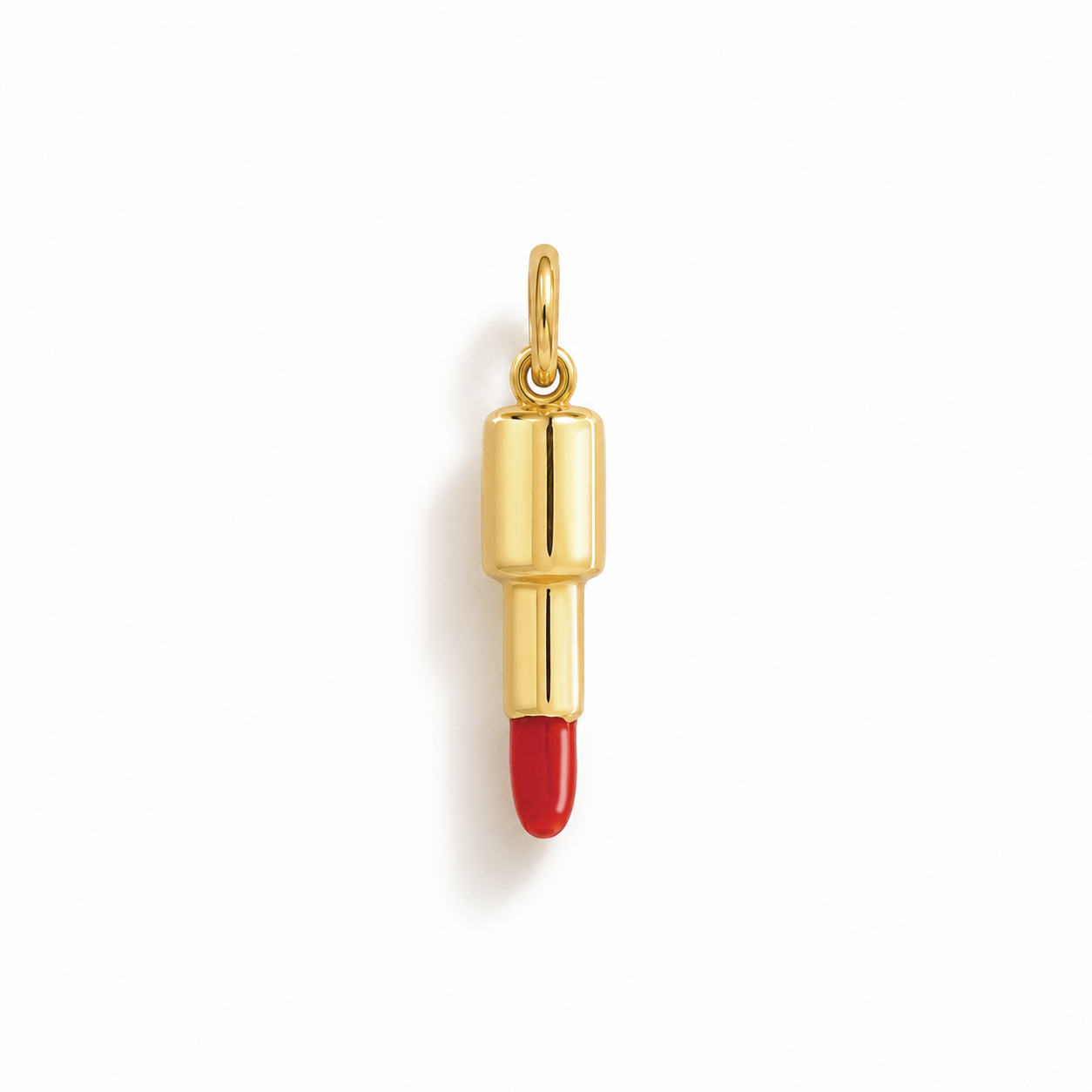 Charm Pintalabios de Oro con Esmalte Rojo