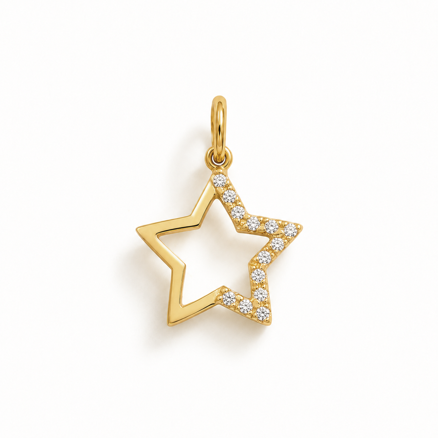 Charm Stella in Oro e Zirconi