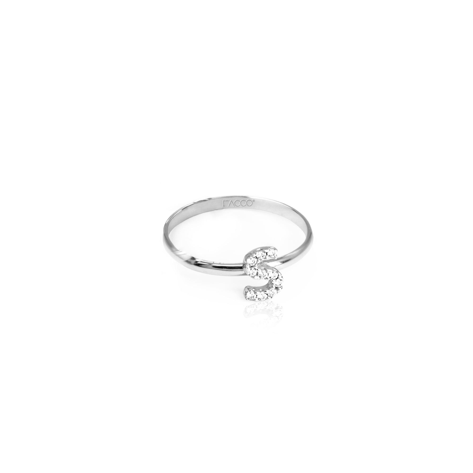 Initial Ring in Real Gold and Zircons