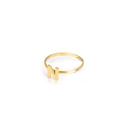 Real Gold Initial Ring