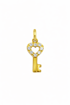 Charm Chiave in Oro e Zirconi