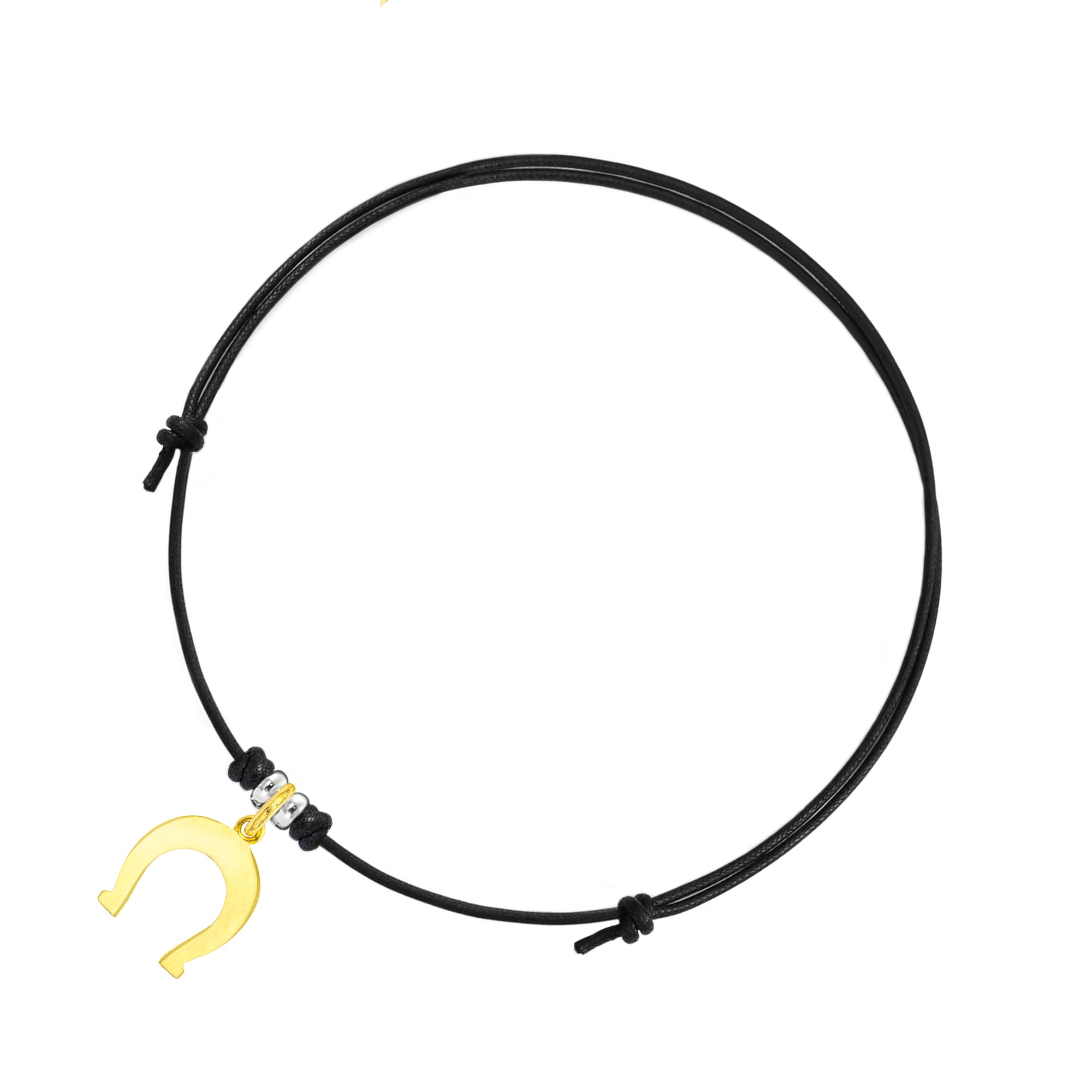 Bracciale Cordino Ferro di Cavallo in Oro