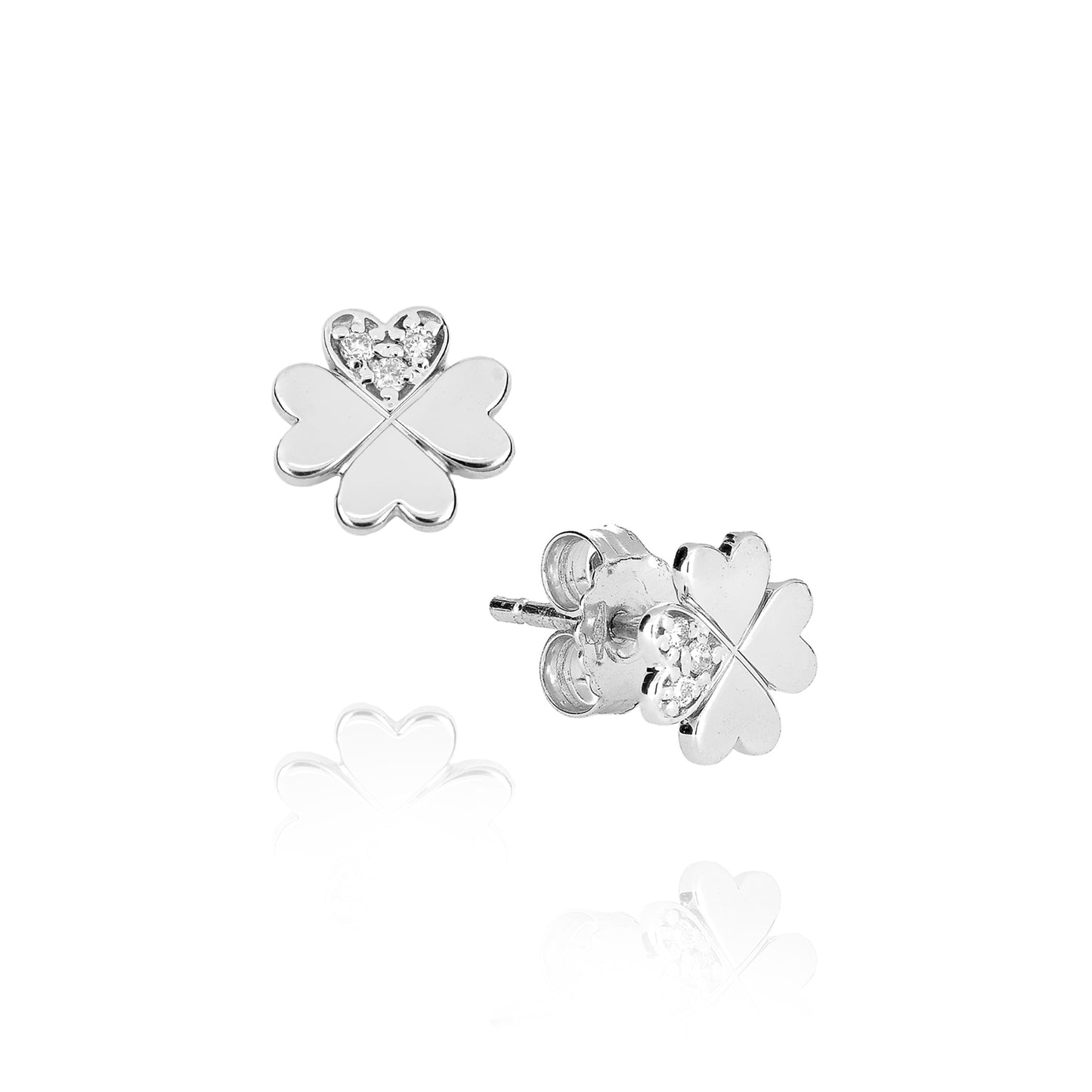 Real Gold Fortuna Earrings with 100% Natural Diamonds P.Ct 4 
