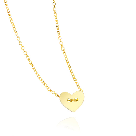 Heart Necklace in Real Gold and Zircons 