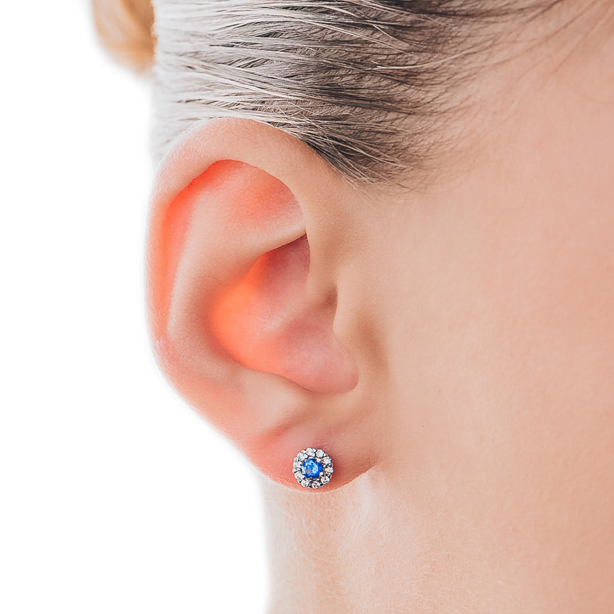 Orecchini Zaffiro in Oro e Zirconi