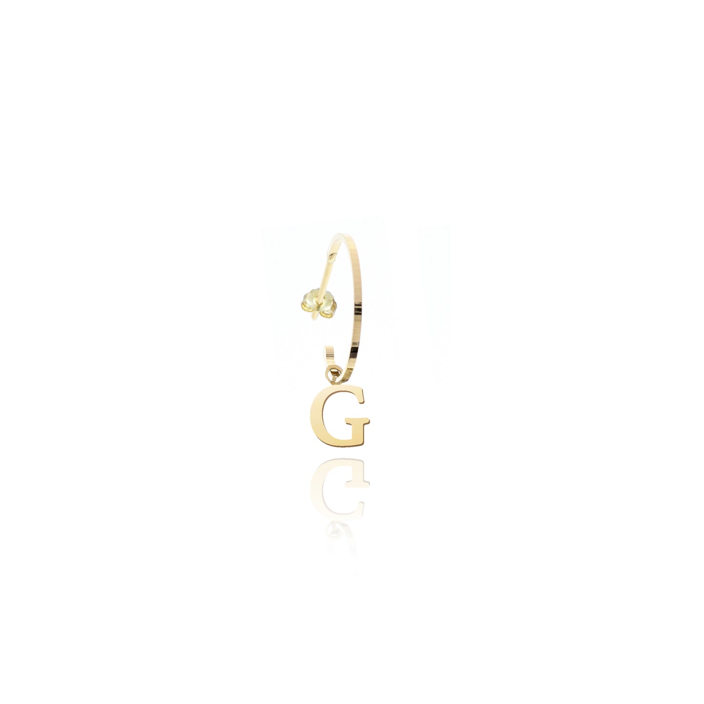 Real Gold Guild Initial Earring 