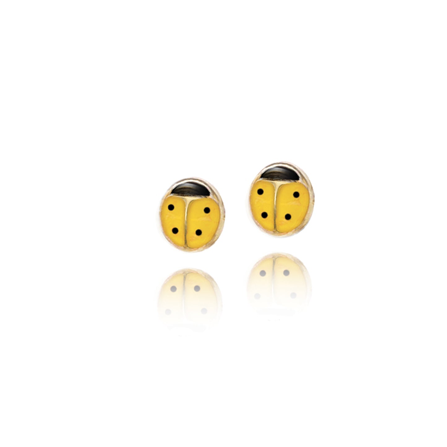 Ladybug Earrings in Real Gold 
