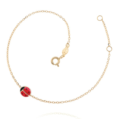 Real Gold Ladybug Bracelet 
