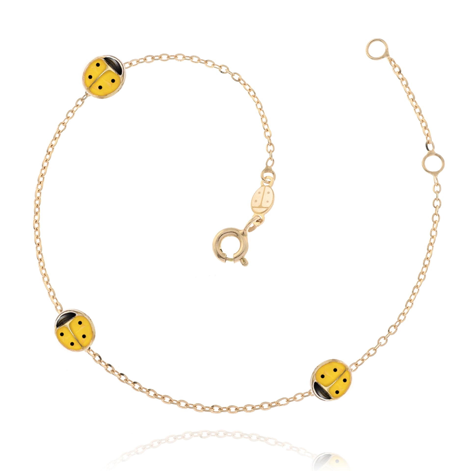Ladybugs Bracelet in Real Gold