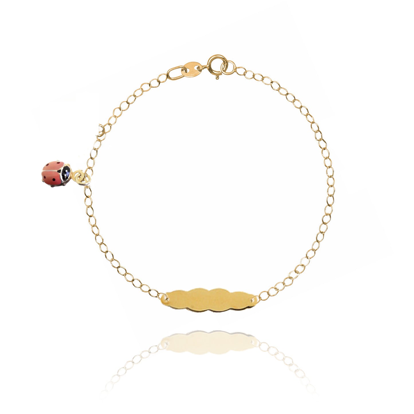 Baby Ladybug Bracelet in Real Gold 