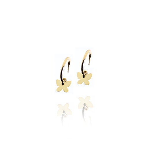 Butterfly Earrings in Real Gold 