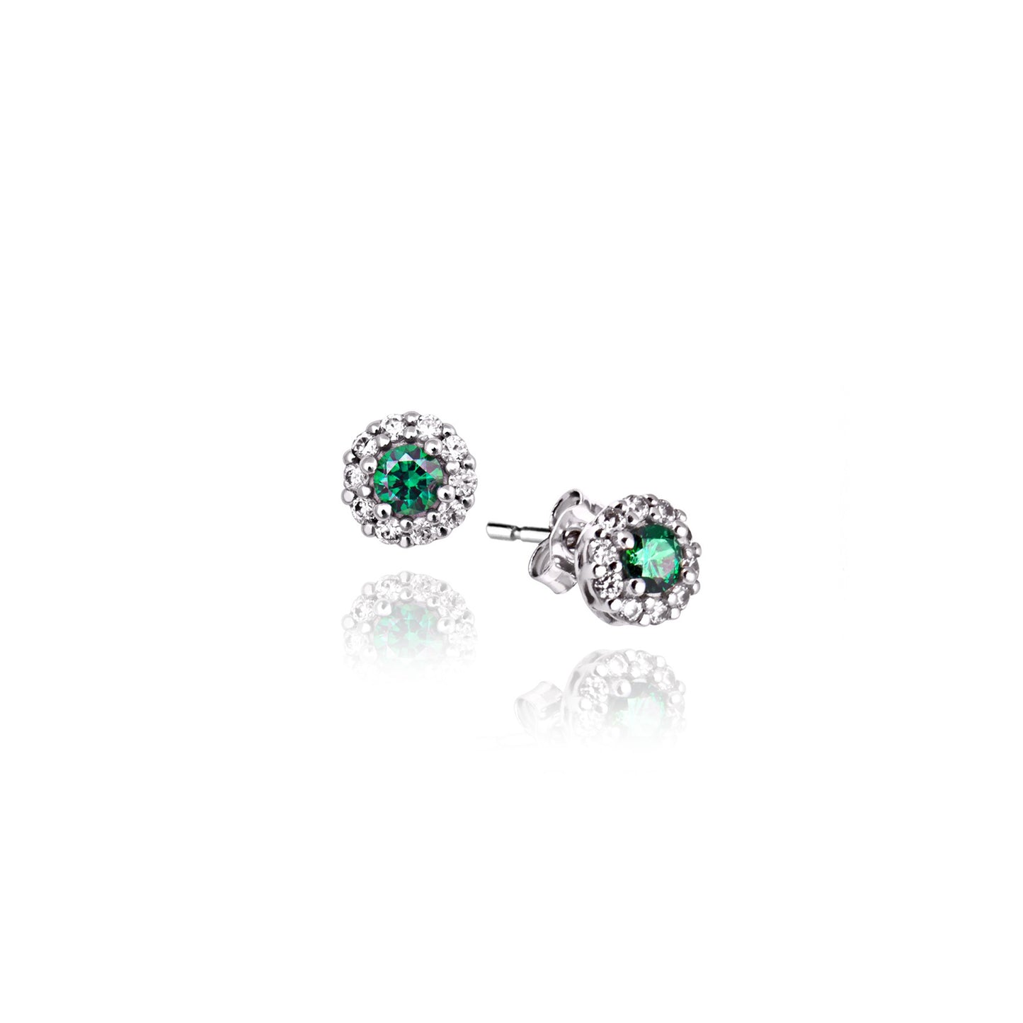 Emerald Zircon Earrings in Real Gold