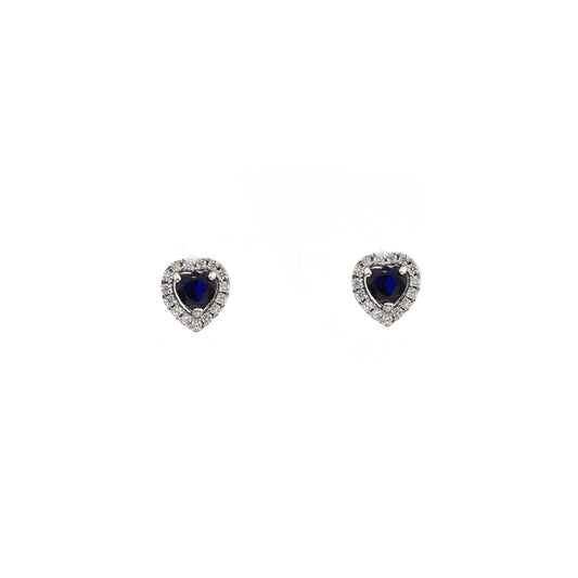 Sapphire Zircon Earrings in Real Gold