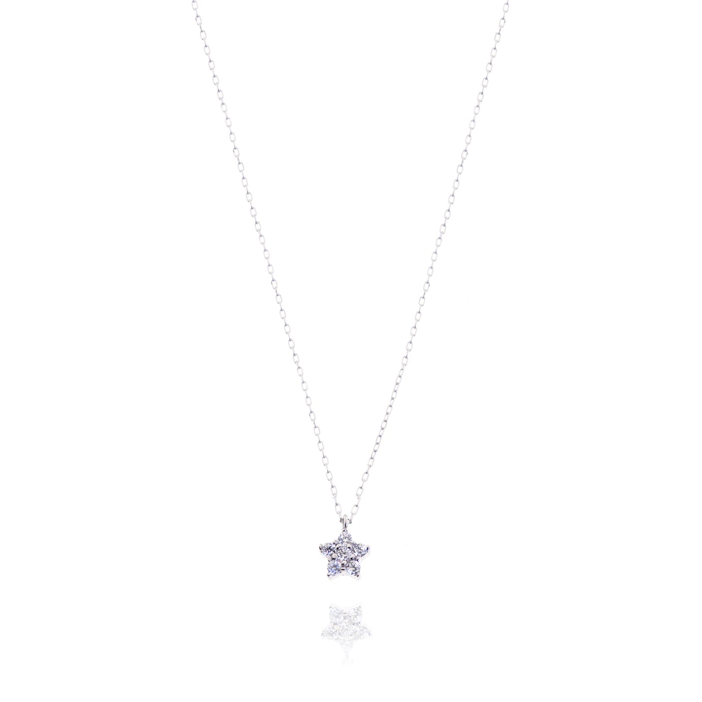 Star Necklace in Real Gold and Zircons 
