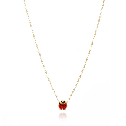 Ladybug Necklace in Real Gold 