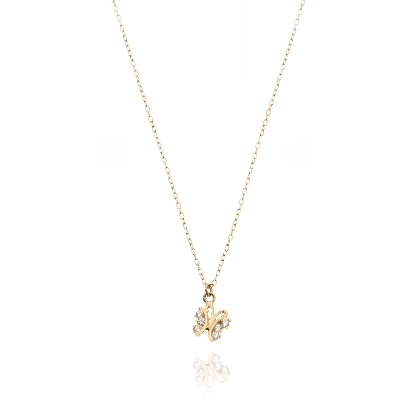 Butterfly Necklace in Real Gold 
