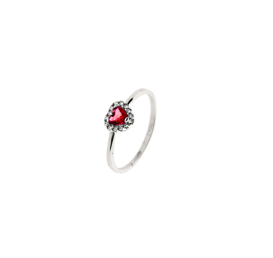 Ruby Zircon Ring in Real Gold 