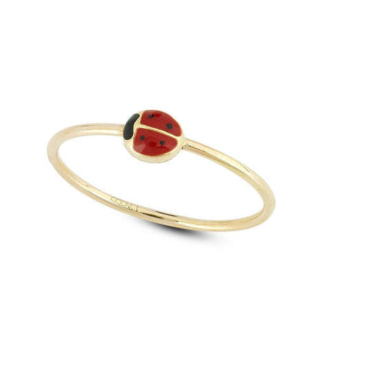Ladybug ring in Real Gold