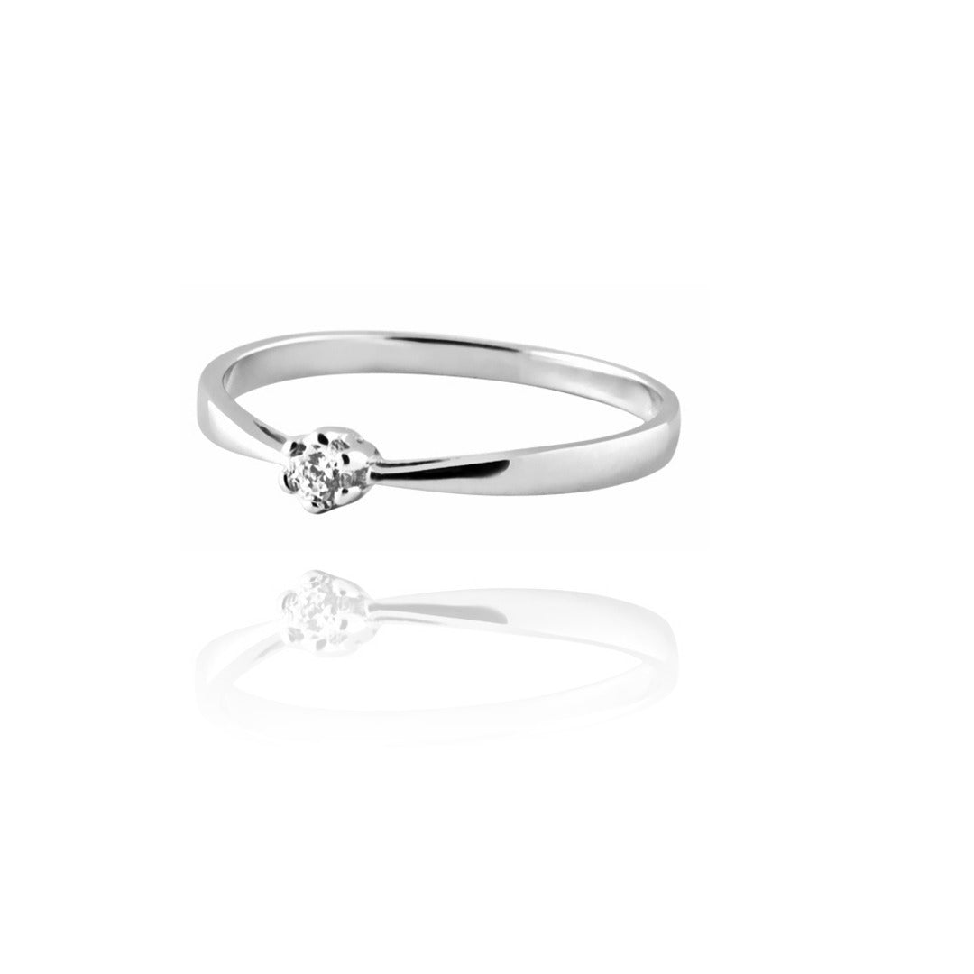 Luce ring in real gold and zircons