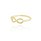 Infinity ring in real gold and zircons 