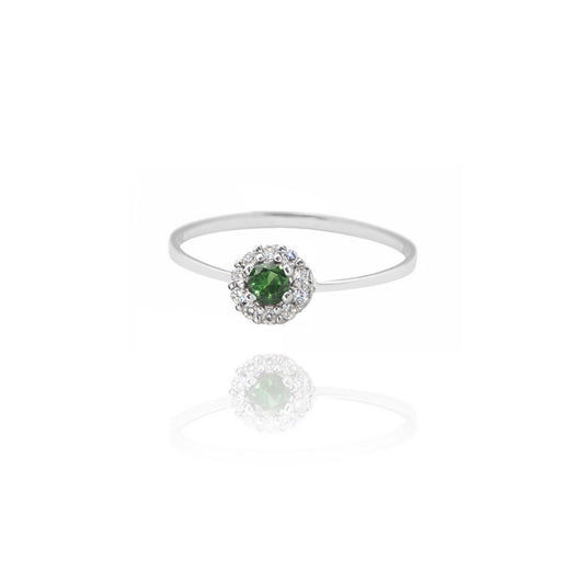 Emerald Zircon Ring in Real Gold