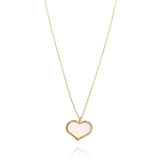 Heart Necklace in Real Gold and Mother of Pearl 